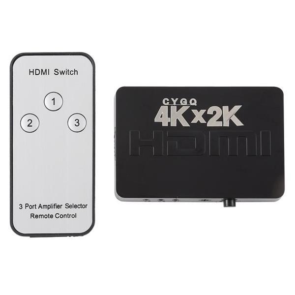 Grote foto 4k 3 ports hdmi switch with remote control computers en software netwerkkaarten routers en switches