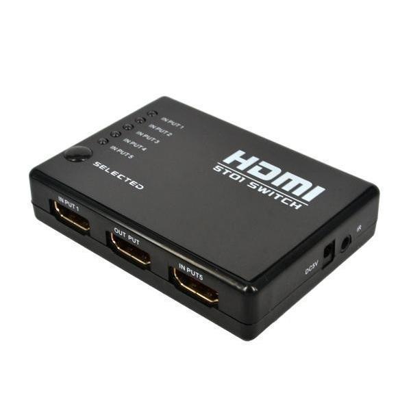 Grote foto 5 ports 1080p hdmi switch with remote controller support hd computers en software netwerkkaarten routers en switches
