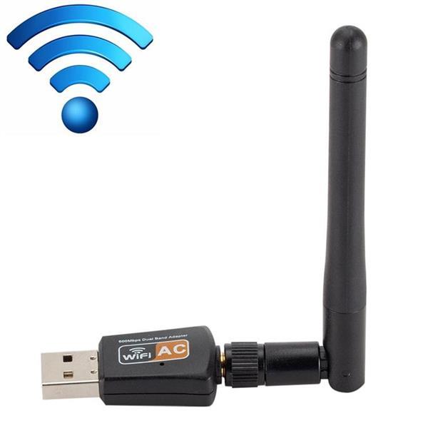Grote foto 600mbps 2.4ghz 5hz ac dual band usb wifi adapter with ante computers en software netwerkkaarten routers en switches