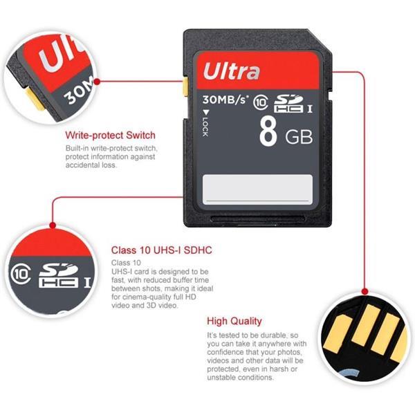 Grote foto 8gb ultra high speed class 10 sdhc camera memory card 100 computers en software geheugens