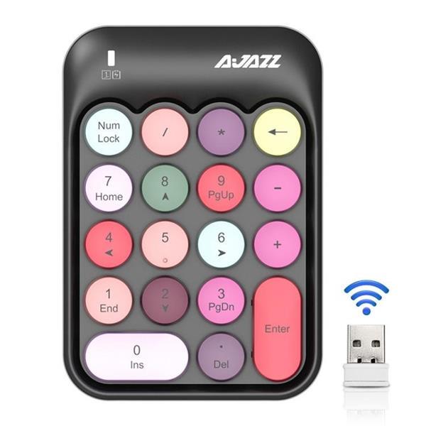 Grote foto ajazz ak18 2.4g mini wireless mixed color keys numeric keybo computers en software toetsenborden