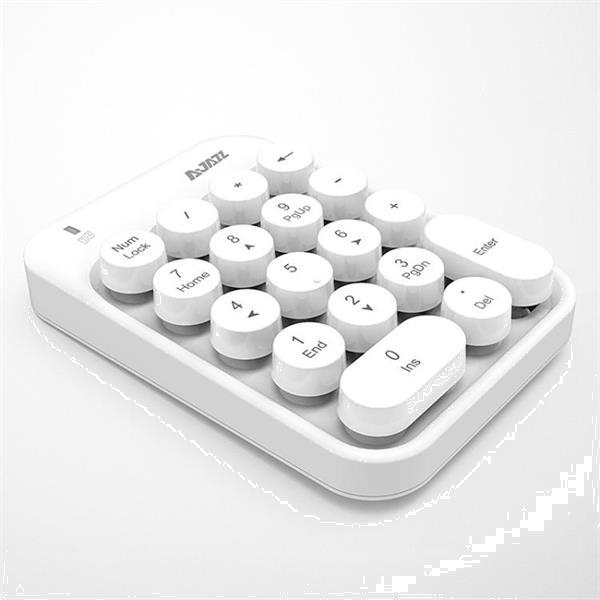Grote foto ajazz ak18 2.4g mini wireless numeric keyboard white computers en software toetsenborden