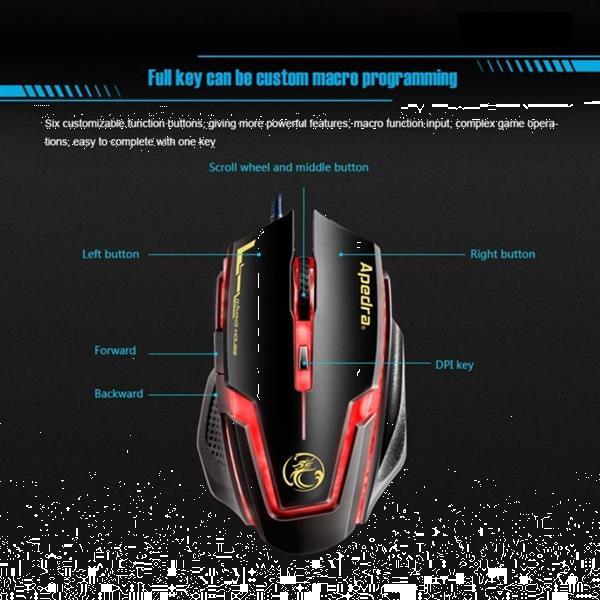 Grote foto apedra imice a9 high precision gaming mouse led four color c computers en software overige computers en software