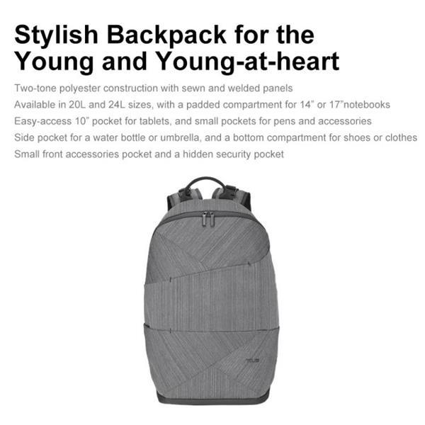 Grote foto asus artemis bp240 14 inch laptop storage bag backpack grey sieraden tassen en uiterlijk rugtassen