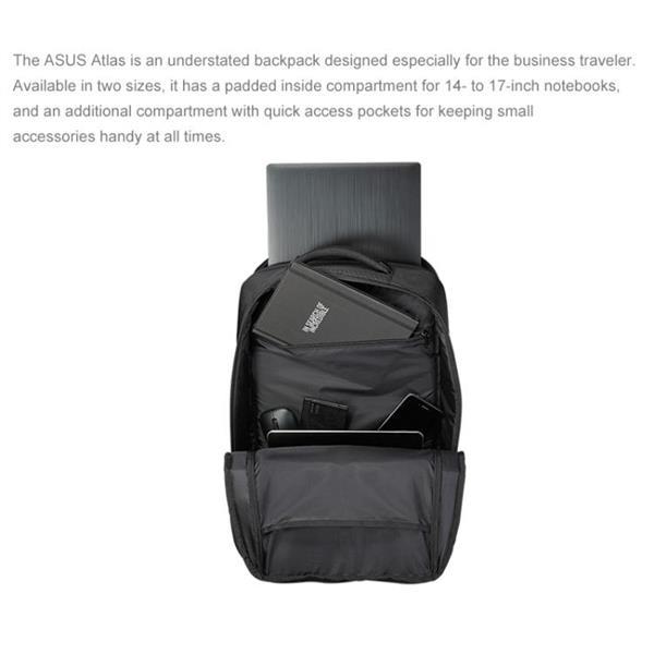 Grote foto asus atlas bp340 14 inch laptop storage bag backpack black sieraden tassen en uiterlijk rugtassen