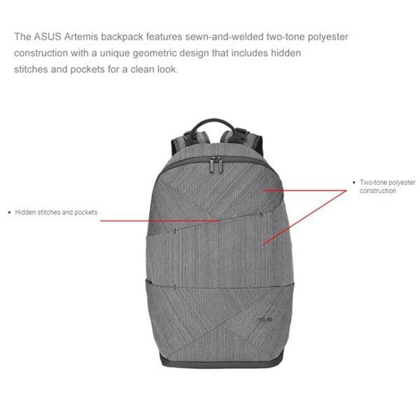 Grote foto asus artemis bp270 17 inch laptop storage bag backpack grey sieraden tassen en uiterlijk rugtassen