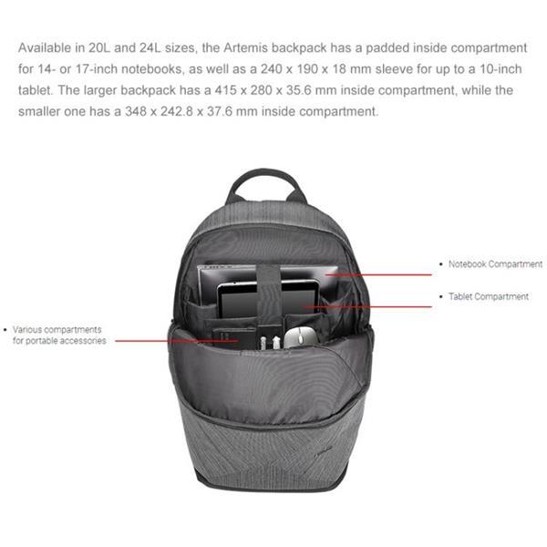 Grote foto asus artemis bp270 17 inch laptop storage bag backpack grey sieraden tassen en uiterlijk rugtassen