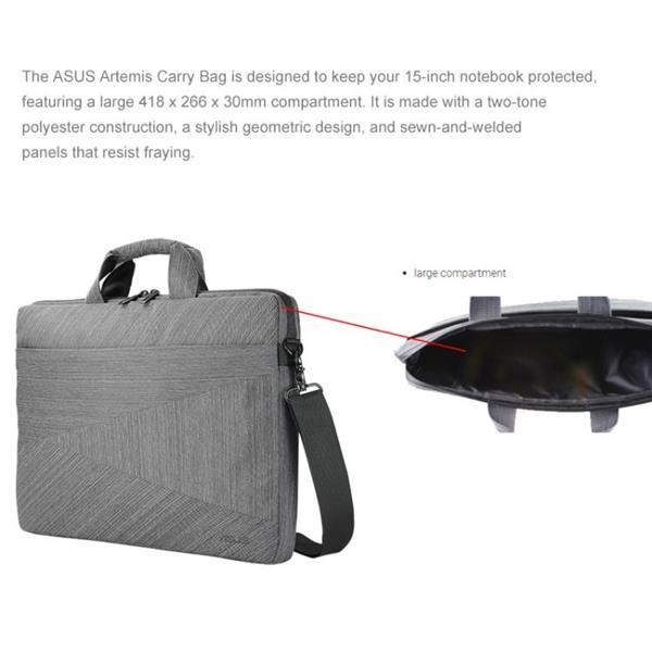 Grote foto asus artemis bc250 15 inch laptop shoulder bag handbag grey computers en software overige computers en software
