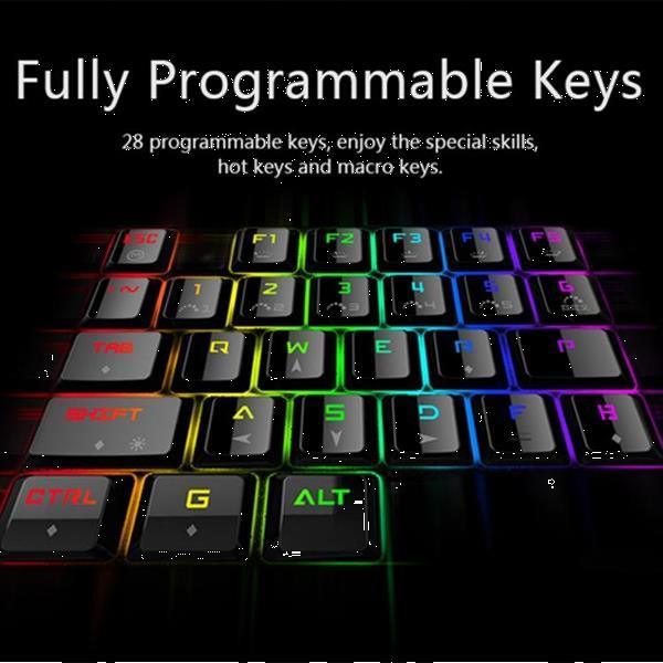 Grote foto delux t9 plus professional mechanical gaming keypad with 11 computers en software toetsenborden