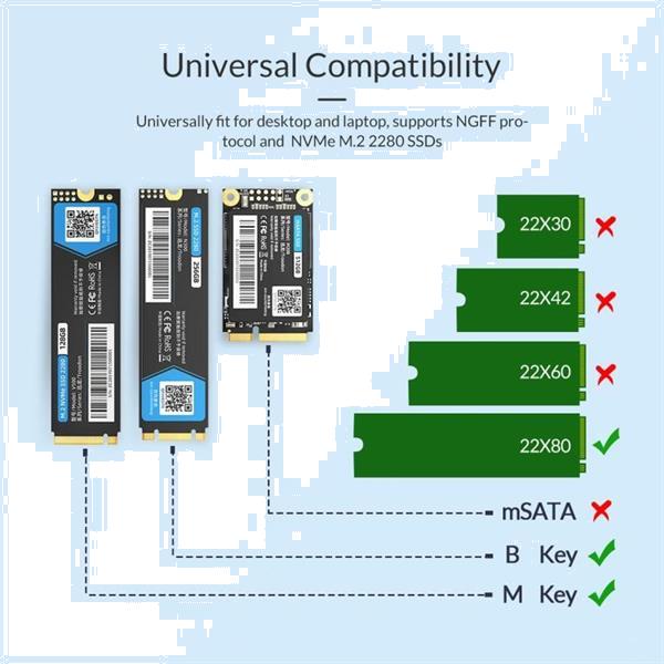 Grote foto orico m2sra m.2 heat sink universal compatibility blue computers en software overige computers en software