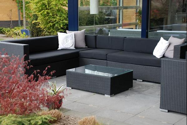 Grote foto loungeset zwart wicker direct leverbaar 1195 tuin en terras tuinmeubelen