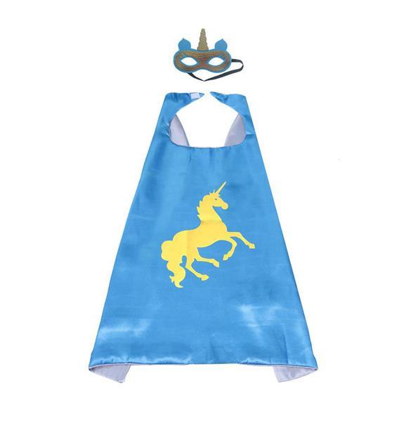 Grote foto unicorn blauwe cape masker kleding dames verkleedkleding