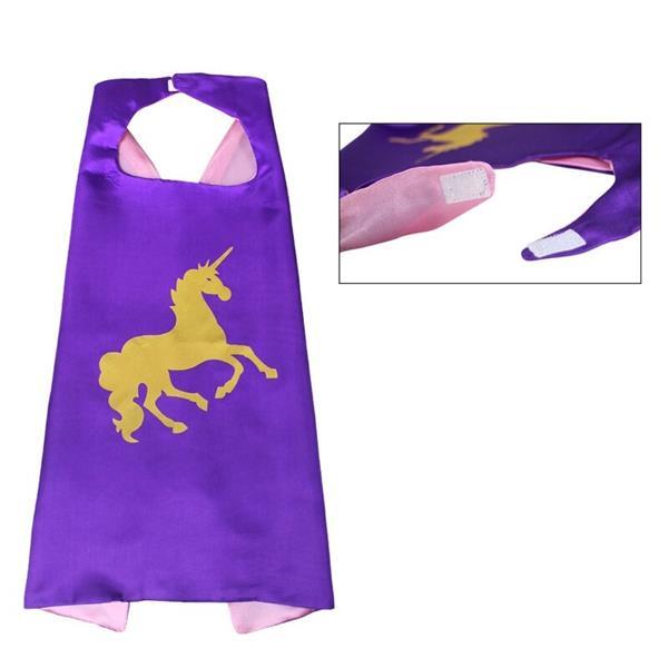 Grote foto unicorn paarse cape masker kleding dames verkleedkleding
