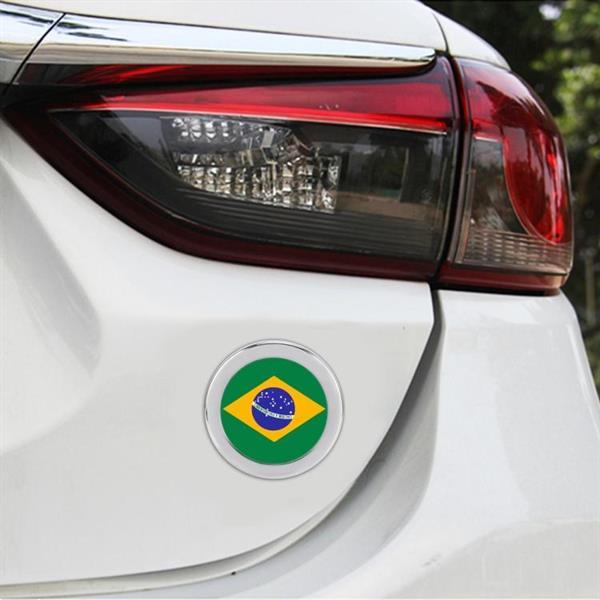 Grote foto auto styling braziliaanse vlag patroon metalen grille rooste auto onderdelen accessoire delen