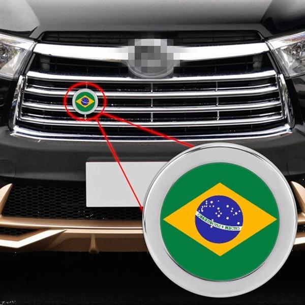 Grote foto auto styling braziliaanse vlag patroon metalen grille rooste auto onderdelen accessoire delen