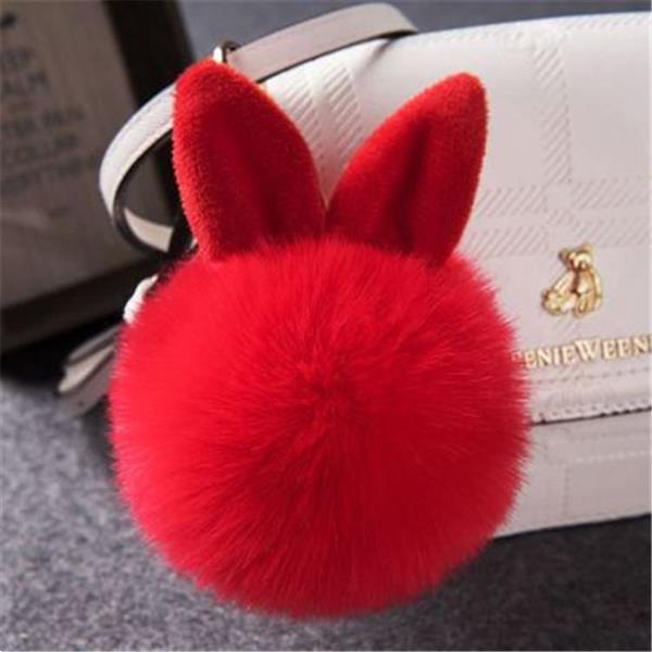 Grote foto fur pom keychains fake rabbit fur ball keychain rood verzamelen overige verzamelingen