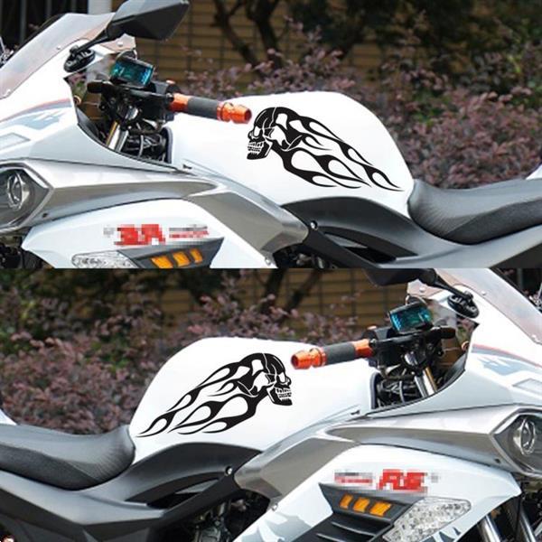Grote foto motorcycle styling skull head pvc sticker auto decoratieve s auto onderdelen accessoire delen