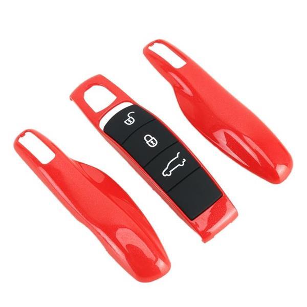 Grote foto car plastic key shell key case voor porsche rood auto onderdelen accessoire delen