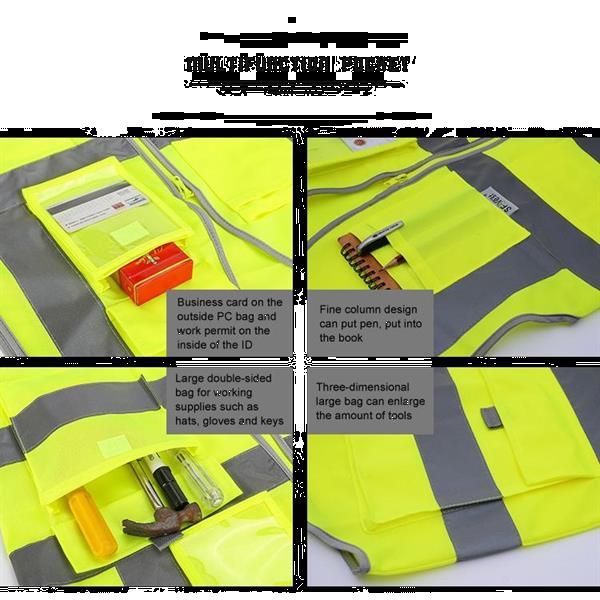 Grote foto veiligheidsvest met meerdere zakken reflecterende werkkledin auto onderdelen accessoire delen