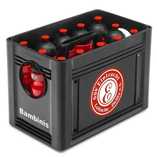 Grote foto bidonkrat 4 zijdig bedrukt zwart sport en fitness voetbal