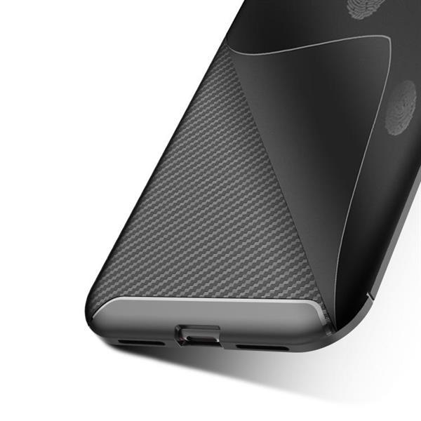 Grote foto carbon fiber texture shockproof tpu case for iphone 11 brown telecommunicatie mobieltjes