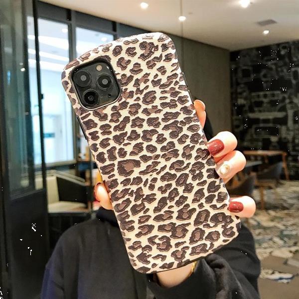 Grote foto for iphone 11 pro leopard embossed small waist shape mobile telecommunicatie mobieltjes