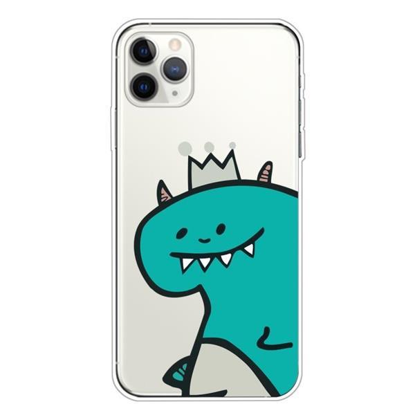 Grote foto for iphone 11 pro lucency painted tpu protective crown dino telecommunicatie mobieltjes