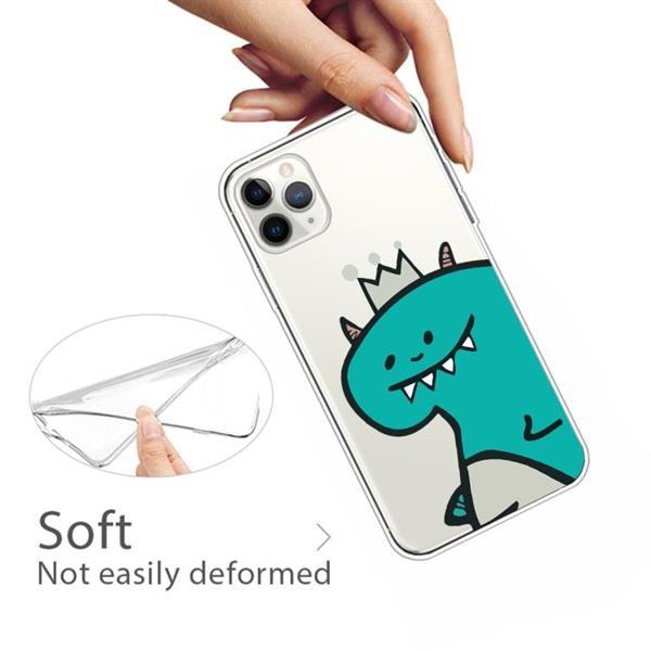 Grote foto for iphone 11 pro lucency painted tpu protective crown dino telecommunicatie mobieltjes