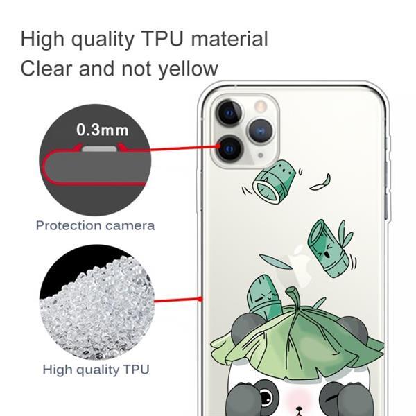 Grote foto for iphone 11 pro lucency painted tpu protective lotus leaf telecommunicatie mobieltjes