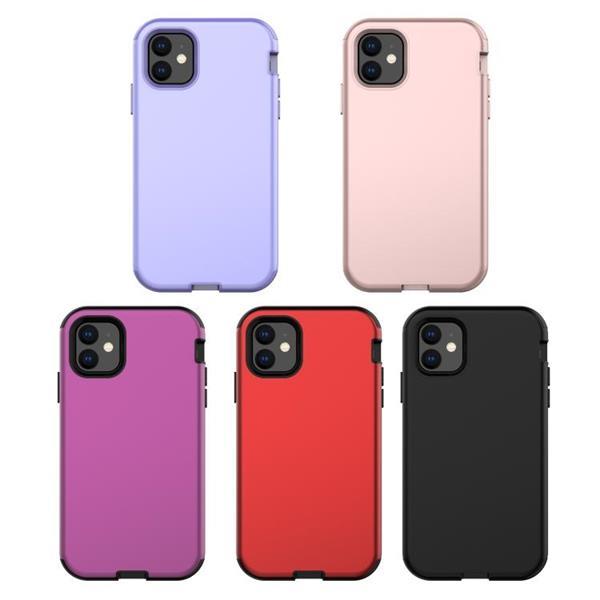 Grote foto for iphone 11 3 in 1 leather oil tpu pc shockproof case bl telecommunicatie mobieltjes
