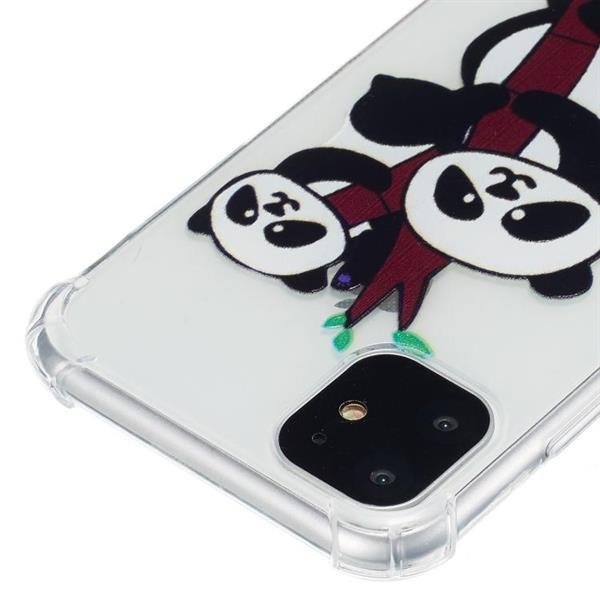 Grote foto for iphone 11 anti drop pattern tpu phone case three pandas telecommunicatie mobieltjes