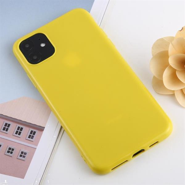 Grote foto for iphone 11 candy color plastic protective case yellow de telecommunicatie mobieltjes