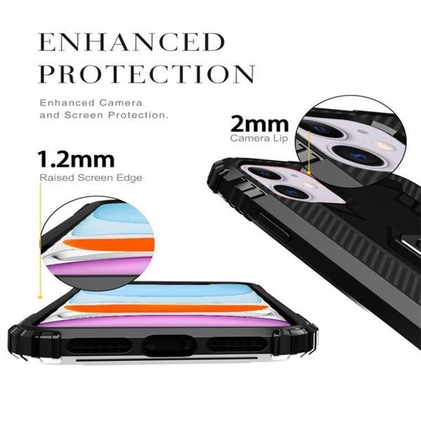 Grote foto for iphone 11 carbon fiber protective case with 360 degree r telecommunicatie mobieltjes