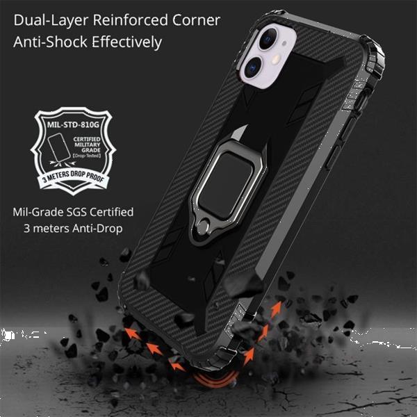 Grote foto for iphone 11 carbon fiber protective case with 360 degree r telecommunicatie mobieltjes