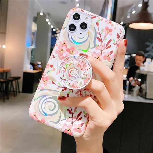 Grote foto for iphone 11 colorful laser flower series imd tpu mobile ph telecommunicatie mobieltjes