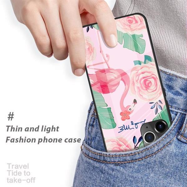 Grote foto for iphone 11 colorful painted glass case banana leaf defau telecommunicatie mobieltjes