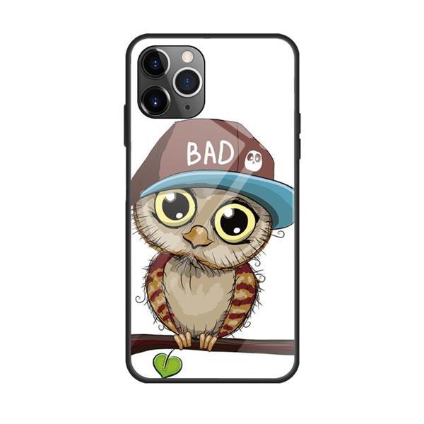 Grote foto for iphone 11 colorful painted glass case owl default title telecommunicatie mobieltjes