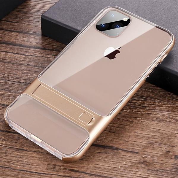 Grote foto for iphone 11 crystal shockproof tpu pc case with holder g telecommunicatie mobieltjes