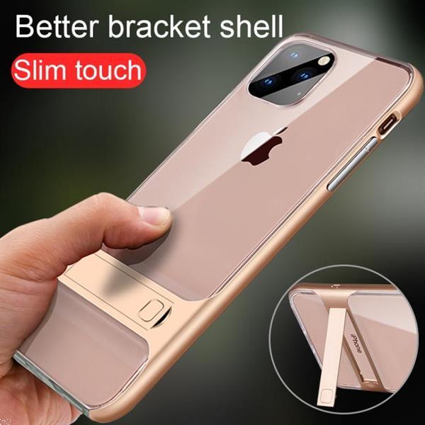 Grote foto for iphone 11 crystal shockproof tpu pc case with holder s telecommunicatie mobieltjes
