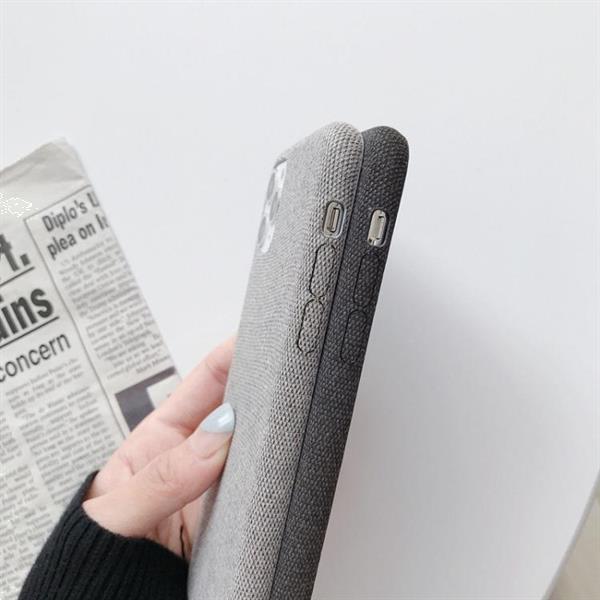 Grote foto for iphone 11 fabric style tpu protective shell gray defaul telecommunicatie mobieltjes