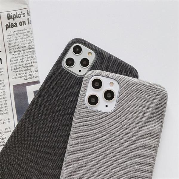 Grote foto for iphone 11 fabric style tpu protective shell gray defaul telecommunicatie mobieltjes