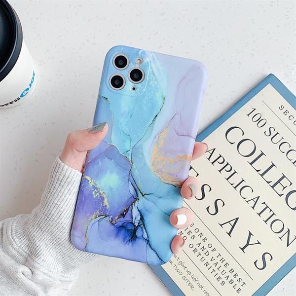 Grote foto for iphone 11 frosted marble pattern shockproof tpu case anc telecommunicatie mobieltjes