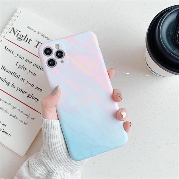 Grote foto for iphone 11 frosted marble pattern shockproof tpu case fir telecommunicatie mobieltjes