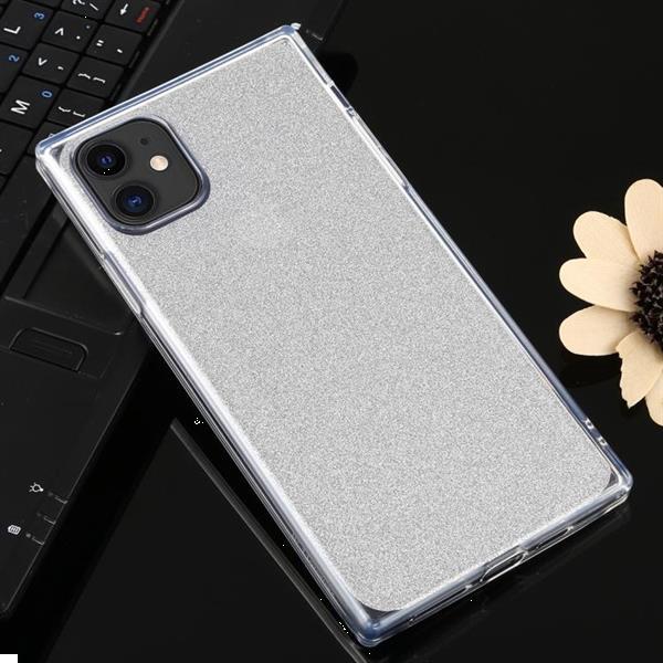 Grote foto for iphone 11 glitter powder tpu protective case silver def telecommunicatie mobieltjes
