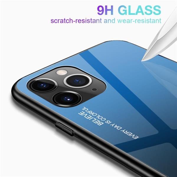 Grote foto for iphone 11 gradient color glass case blue default title telecommunicatie mobieltjes