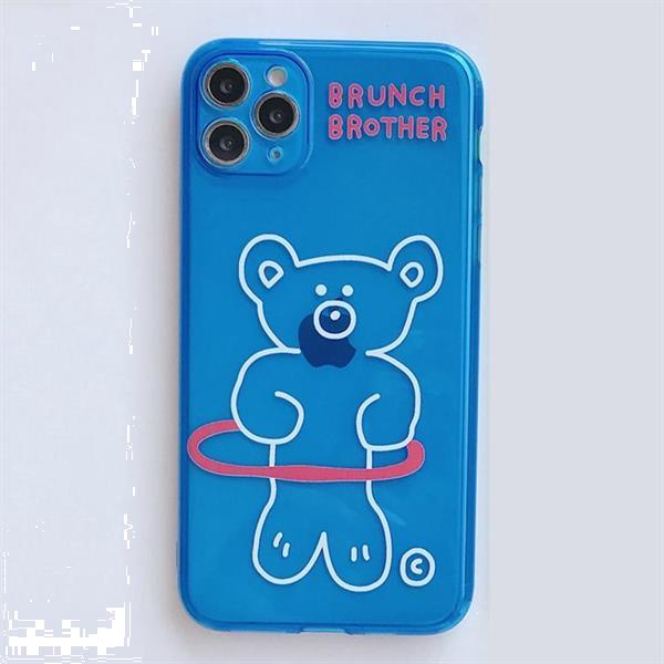 Grote foto for iphone 11 hoop and bear pattern fluorescent tpu mobile p telecommunicatie mobieltjes