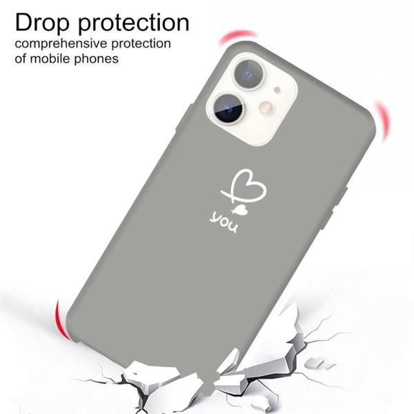 Grote foto for iphone 11 love heart letter pattern colorful frosted tpu telecommunicatie mobieltjes