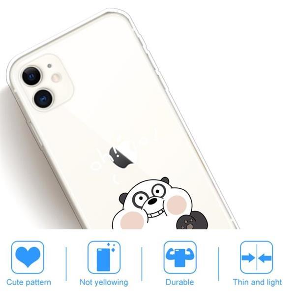 Grote foto for iphone 11 lucency painted tpu protective face panda def telecommunicatie mobieltjes
