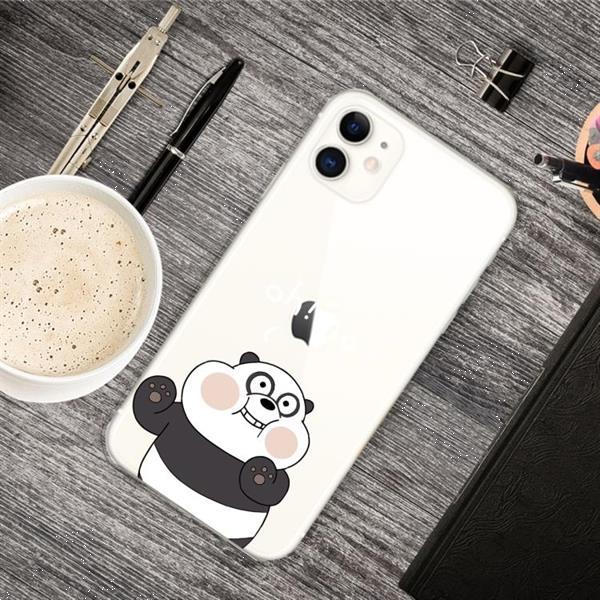 Grote foto for iphone 11 lucency painted tpu protective face panda def telecommunicatie mobieltjes