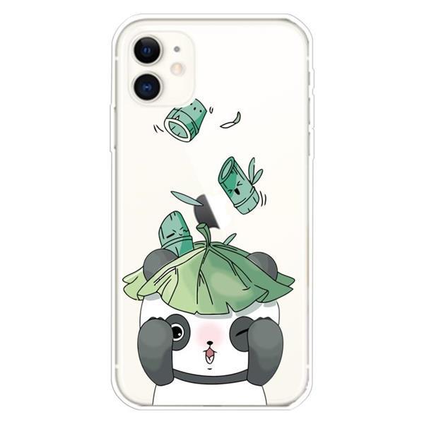 Grote foto for iphone 11 lucency painted tpu protective lotus leaf pand telecommunicatie mobieltjes